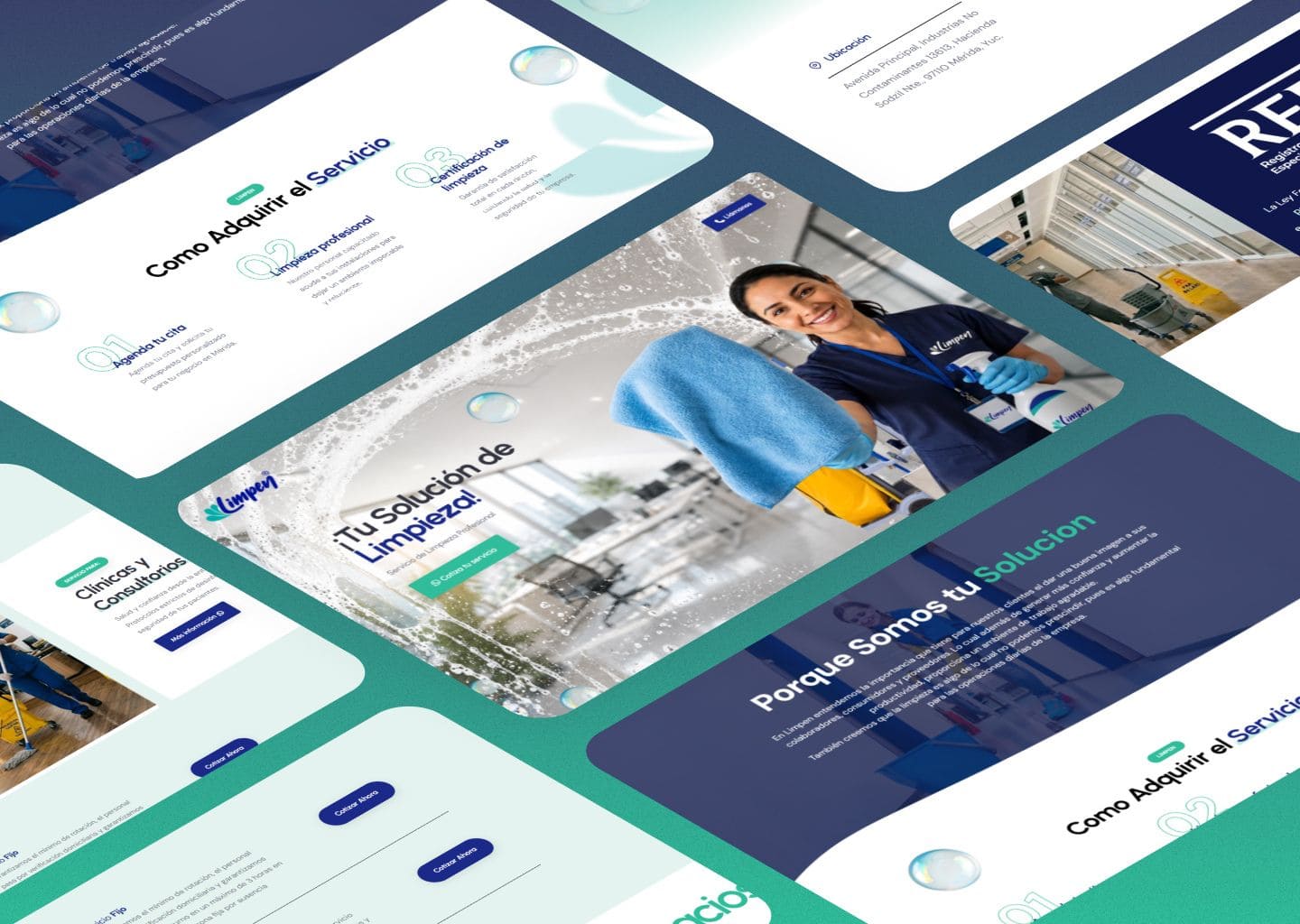 Landing page para servicios de limpieza corporativa - proyecto de Google Ads de Neréa Digital